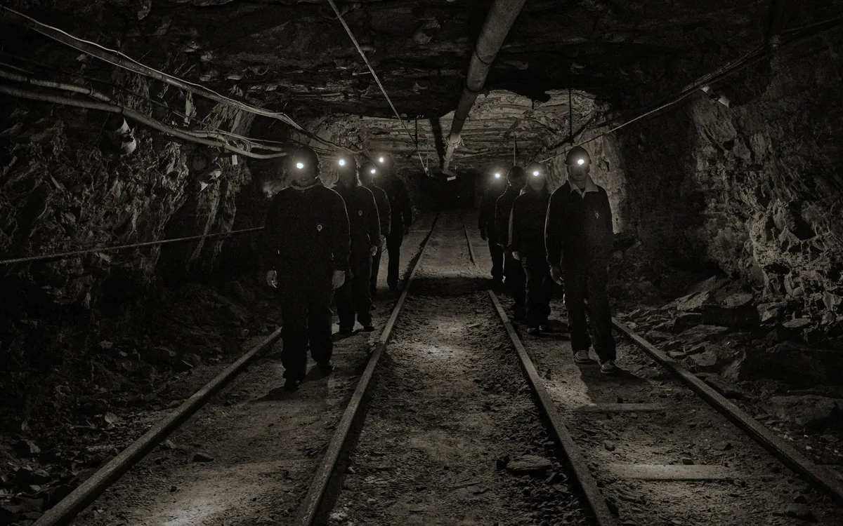 The wooden surface buildings of the Gruve 3 coal mine near Longyearbyen